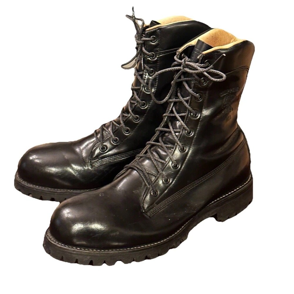 Vintage Chippewa Ruttman Made in USA Steel Toe Paratrooper Vibram Boots 10.5 EE